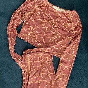 Stylish Women's Leggings Set in Pink and Orange